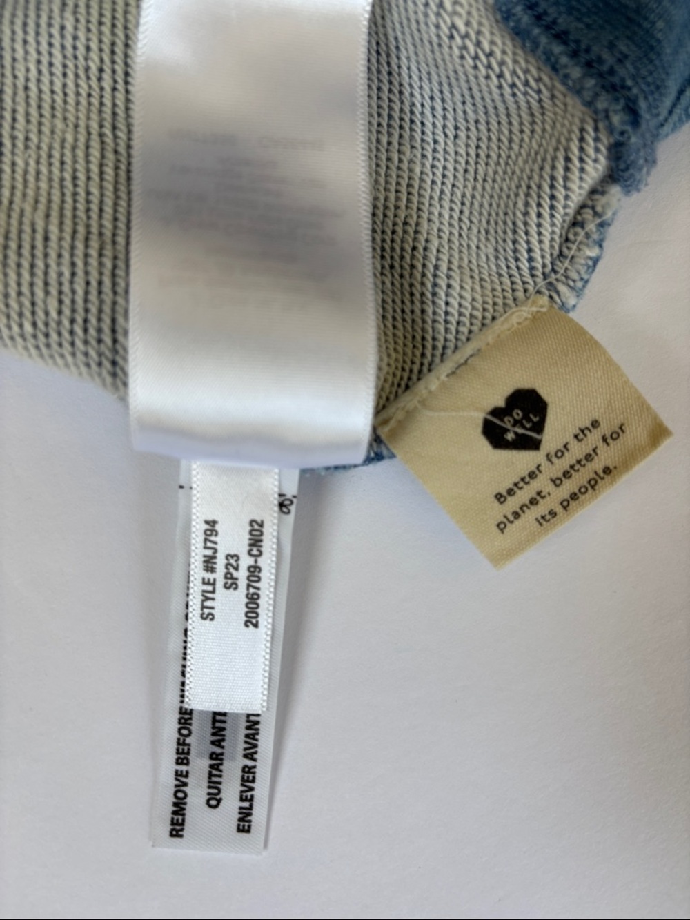Madewell Blue Indigo Dyed Beach Colorblock Patchwork Swearshirt Womens Large - Picture 5 of 10
